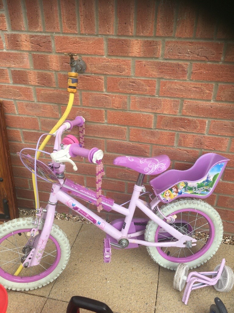 14 girl bike with doll carrier